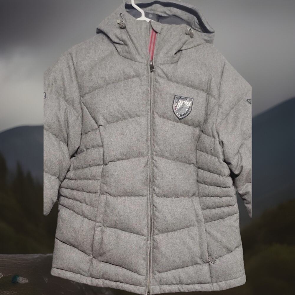 Women's Gray Hooded Puffer Coat